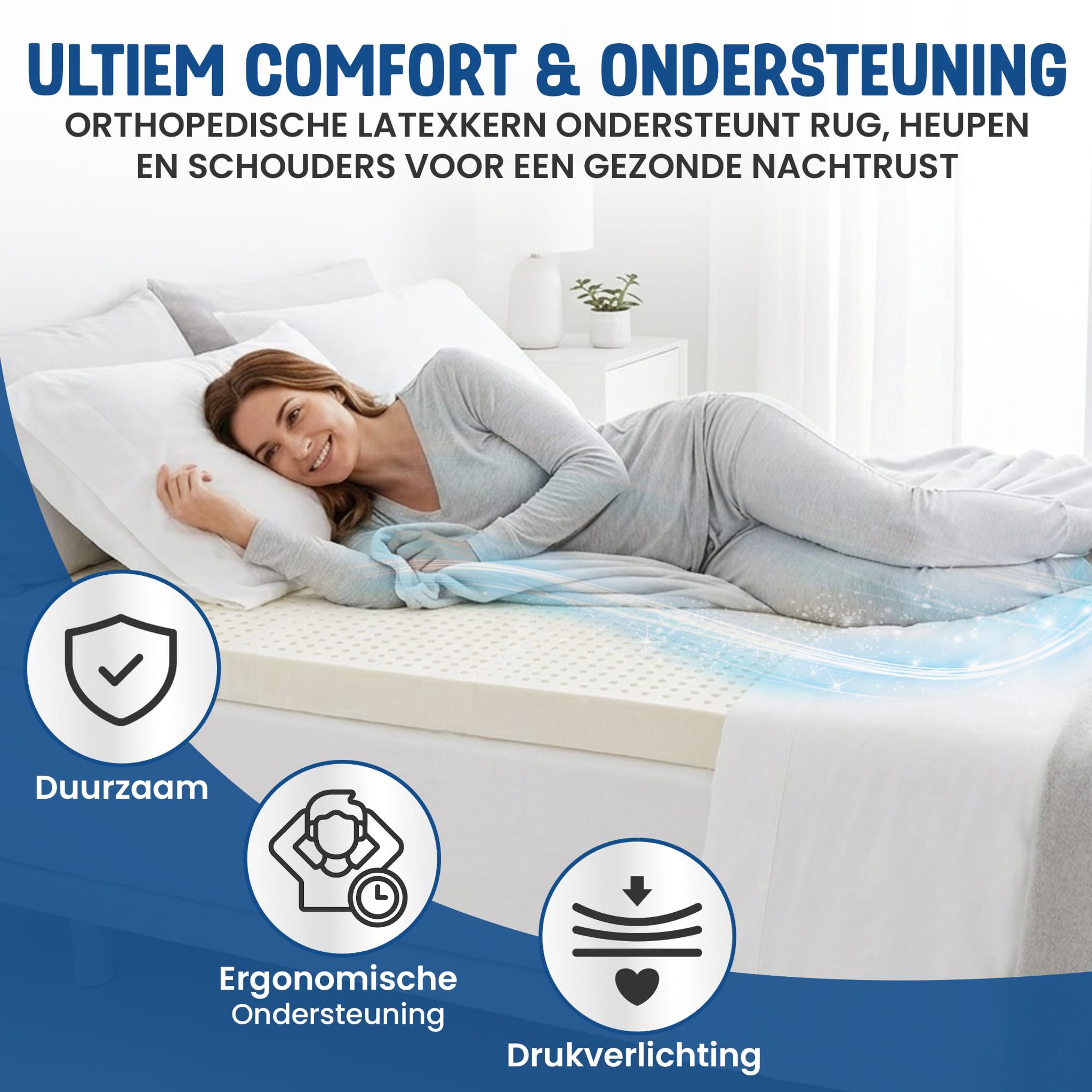 Kingsize Latex Matras Topper — comfort