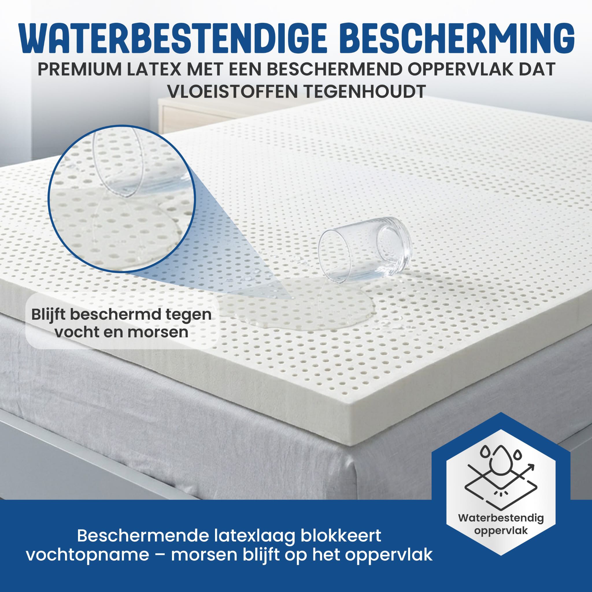 Kingsize Latex Matras Topper — waterbestendig